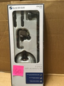 lot 60 image: Glacier Bay Mandouri 3 Pc bath accesory kit not used