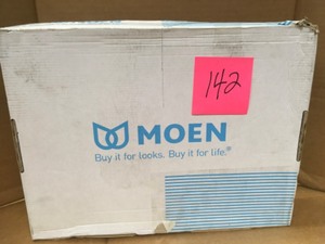 lot 142 image: Moen Chateau Single-Handle Standard Kitchen Faucet with Side Sprayer in Chrome