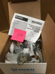 lot 119 image: Moen Gibson 1-Handle Posi-Temp Tub and Shower Faucet Trim Kit in Chrome (Valve Not Included)