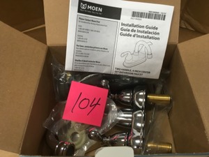 lot 104 image: Moen Banbury 4 in. Centerset 2-Handle High-Arc Bathroom Faucet in Chrome