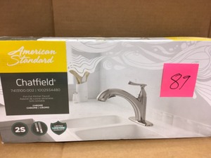 lot 89 image: American Std Chatfield Single-Handle Pull-Out Sprayer Kitchen Faucet in Chrome