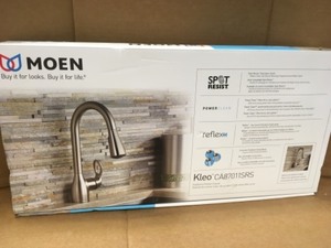 lot 106 image: Moen Kleo Single-Handle Pull-Down Sprayer Kitchen Faucet with Reflex and Power Clean in Spot Resist Stainless