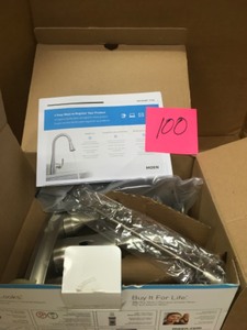 lot 100 image: Moen Ayda 4 in. Centerset 2-Handle Bathroom Faucet in Spot Resist Nickel