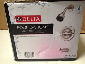 lot 151 image: Foundations Single-Handle 1-Spray Tub and Shower Faucet in Brushed Nickel (Valve Included) by Delta
