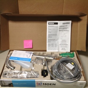lot 160 image: Essie Single-Handle Pull-Down Sprayer Kitchen Faucet with Reflex and Power Clean in Spot Resist Stainless
