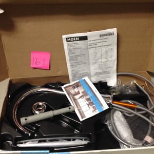 lot 161 image: Sombra Single-Handle Standard Kitchen Faucet with Side Sprayer in Chrome