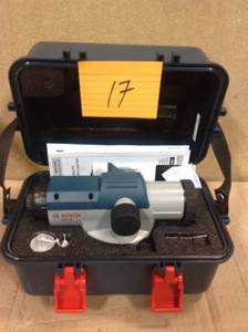lot 17 image: Bosch 11.75 in. Automatic Optical Level Kit with 24x Magnification Power Lens in good condition