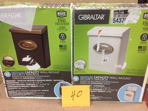 lot 40 image: LOT OF 2 GIBRALTAR MEDIUM CAPACITY WALL MOUNT SECURITY MAIL BOX (WHITE & BRONZE) STEEL
