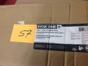 lot 57 image: RYOBI 18-Volt ONE Lithium-Ion Cordless Stick Vacuum Cleaner (Tool Only) in good condition
