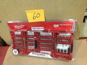 lot 60 image: Milwaukee Impact Driver Drill Bit Set 106 piece (48-32-4078) Shockwave Impact Duty