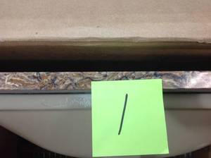 lot 1 image: 31 in. W x 22.5 in. D Quartz Vanity Top in Penumbra with Rect White Basin in good condition