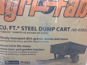 lot 2 image: Agri-Fab 10 cu. ft. Steel Dump Cart in good condition