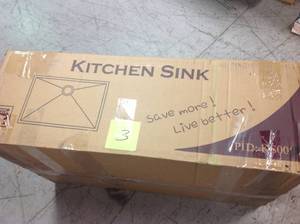 lot 3 image: Golden Vantage Handmade Undermount Stainless Steel 30 in. x 18 in. x 9 in. Single Bowl Kitchen Sink in Brushed Finish in good condition