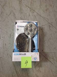 lot 4 image: MOEN HydroRoller Massage 3-Spray 7.5 in. Dual Handheld Shower Head with Body Spray in Spot Resist Brushed Nickel in good condition