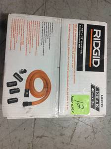lot 12 image: 1-78 in. x 10 ft. Pro-Grade Locking Vacuum Hose for Ridgid WetDry Shop Vac in good condition