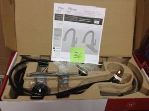 lot 36 image: Pfister Cantara Single-Handle Pull-Down Sprayer Kitchen Faucet in Stainless Steel in good condition
