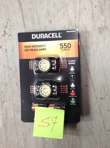 lot 57 image: Duracell 3 Pack 500 Lumens LED Headlamps not used