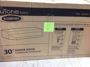 lot 61 image: NuTone RL6200 Series 30 in. Ductless Under Cabinet Range Hood with Light in White in good condition