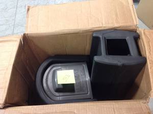 lot 69 image: Step2 Mail Master Streamline Black OverPost Mounted Plastic Mailbox in good condition