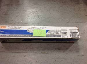 lot 96 image: HDX Clear 4 mil Plastic Sheeting not used