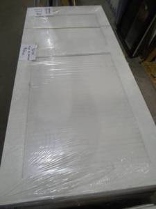 lot 19 image: NEW  36 X 80 MDF LOUVER DOOR SLAB PRIME WHITE