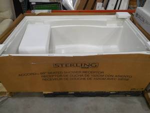 lot 60 image: STERLING Accord 36 in. x 60 in. Single Threshold Shower Base in White