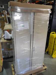 lot 90 image: Sandusky System Series Storage Cabinet HA3F301864 Double Door - 30x18x64, Sand