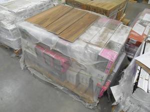 lot 99 image: LifeProof Toffee Wood 6 in. x 24 in. Glazed Porcelain Floor and Wall Tile (349 sq. ft. X 24 case)