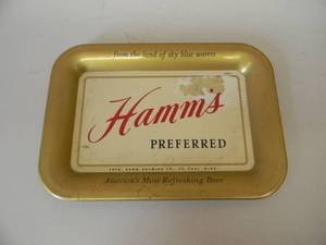 lot 8 image: VINTAGE HAMMS BEER PREFERRED ADVERTISING TIP TRAY - SEE PICTURES
