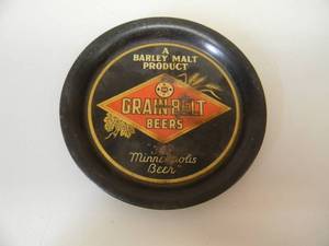 lot 11 image: VINTAGE GRAIN BELT BEER TIP TRAY A BARLEY MALT PRODUCT - SEE PICTURES