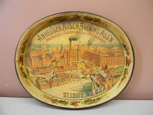 lot 24 image: VINTAGE ANHEUSER-BUSCH BREWING ASSN  BEER TRAY - NICE - APPROX 15 BY 12.5 - SEE PICTURES