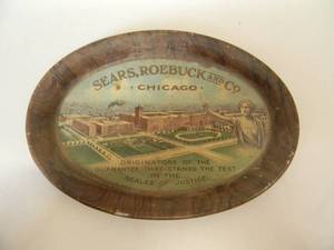 lot 35 image: VINTAGE SEARS,ROEBUCK AND CO.  ADVERTISING TIP TRAY - RARE - SEE PICTURES