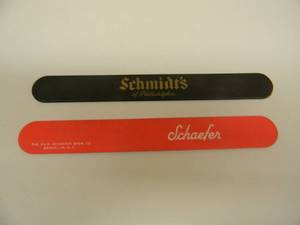 lot 57 image: VINTAGE - SCHMIDTS & SCHAEFER BEER FOAM SCRAPERS - NICE SET - SEE PICTURES