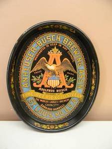 lot 74 image: VINTAGE ANHEUSER-BUSH BREWING ASSN ST. LOUIS MO. U.S.A. BEER TRAY - AMERICAS LARGEST AND FAVORITE BREWERY - NICE - SEE PICTURES