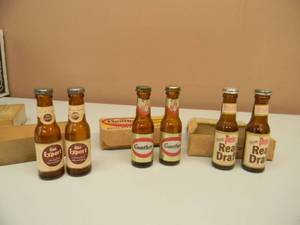 lot 86 image: VINTAGE MINI BOTTLE SALT & PEPPER SHAKERS - PIELS, OLD EXPORT & GUNTHER ALL IN BOX - SEE PICTURES