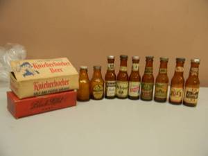 lot 91 image: VINTAGE MINI BOTTLE SALT & PEPPER SHAKERS - 9 SINGLES W2 EMPTY BOXES - SOME RARE - SEE PICTURES