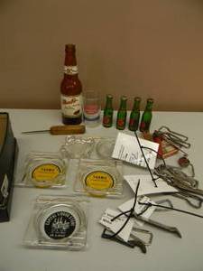 lot 96 image: AWESOME LARGE COLLECTION OF MINNESOTA BEER COLLECTIBLES - SALT & PEPPER SHAKERS, SHOT GLASSES, OPENERS, ASHTRAYS & MORE - SEE PICTURES