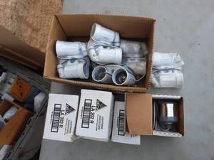 lot 14 image: 6-Lighting Arresters, 7- White Double Lamp Holder Kits