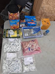 lot 24 image: Large Assortment Of Romex Staples 14 & 12,  Wire Connectors, Shrink Wrap 316-1, Tap Connectors & More