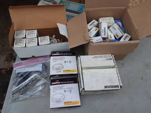 lot 26 image: Switches, Recepticles, Lamp Fixtures, Whisper Fan, Lamps, Fuses