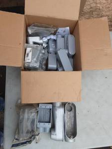 lot 38 image: Box Lot Of 34 Conduit Bodies (Alum. & PVC)