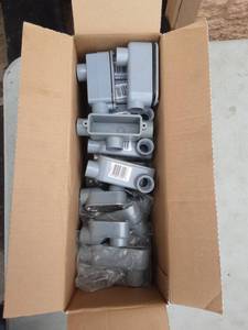 lot 39 image: Box Lot Of 12 Conduit Bodies (Alum. & PVC)