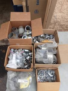 lot 61 image: 4-Boxes Of Lock Nuts, Elbows, Nipples-34, 1& Larger