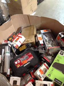 lot 24 image: Gaylord Full of Door Hardware , hand tools , assorted styles and conditions, some in like new condition some missing pcs review pictures