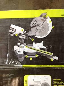 lot 26 image: RYOBI 12 in. Sliding Miter Saw with LED in good conditions
