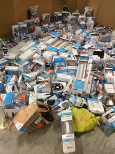 lot 36 image: Lot with assorted Moen Bathroom Accessories, shower heads and more original online customers returns