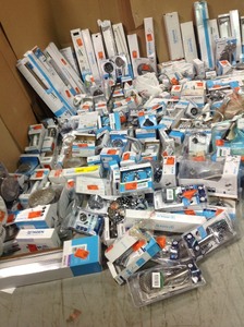 lot 37 image: Lot with assorted Moen Bathroom Accessories, shower heads and more original online customers returns