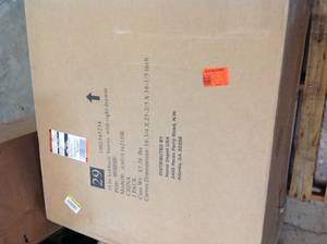 lot 27 image: HOME DECORATORS COLLECTION ASHBURN 36IN W BATH VANITY CABINET ONLY IN MAHOGANY