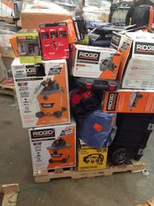 lot 23 image: PALLET OF DEWALT,MILWAUKEE,RIGID,RYOBI,HUSKY ASSORTED TOOLS AND MORE