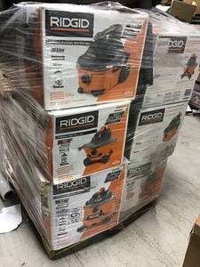 lot 45 image: Wholesale Mix Pallet of Ridgid  Vacuums  Original Customer returns
